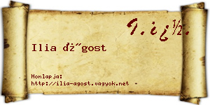 Ilia Ágost névjegykártya